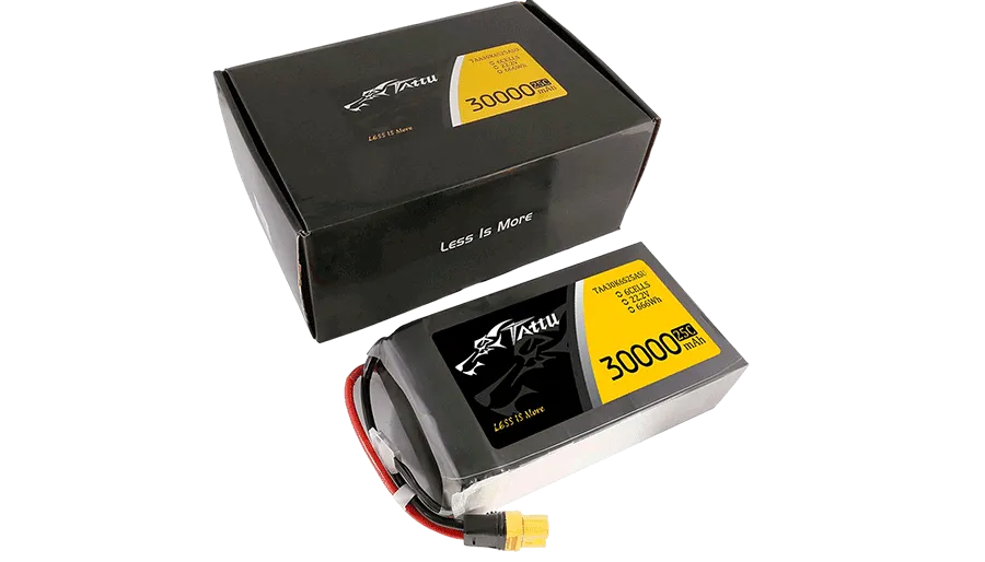 30000mAh 22.2V软包无人机锂电池 放电25C Tattu