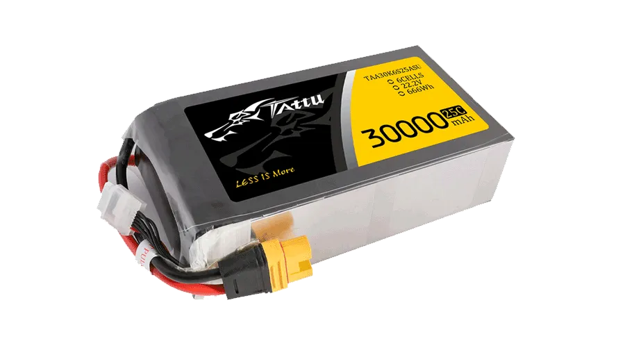 30000mAh 22.2V软包无人机锂电池 放电25C Tattu