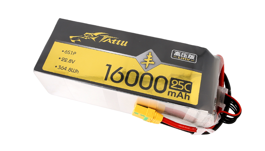TATTU丰22.8V高压版16000mAh软包无人机锂电池25C 6S1P XT90-S