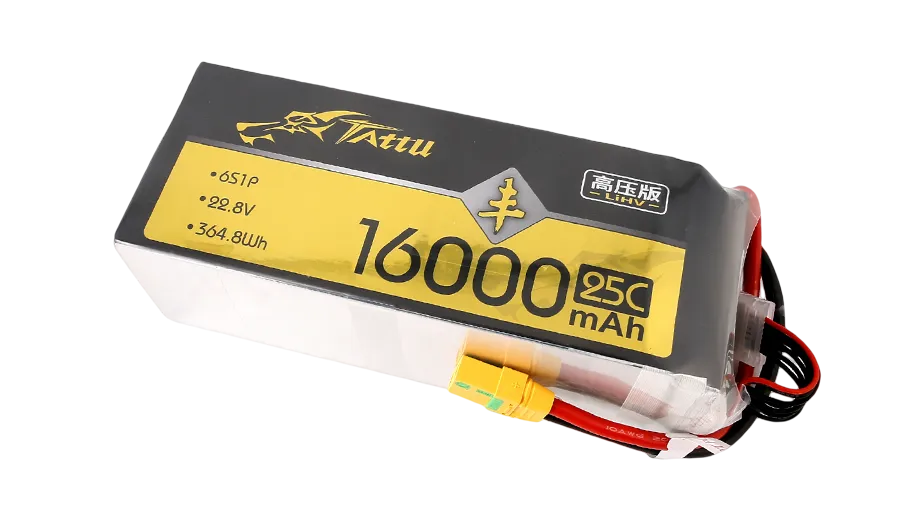 TATTU丰22.8V高压版16000mAh软包无人机锂电池25C 6S1P XT90-S