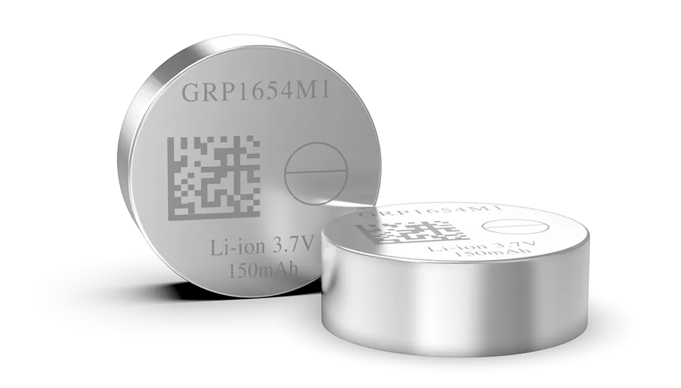 GRP1654系列可充电锂离子纽扣电池