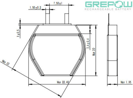 GRP2022020六角形电池结构图