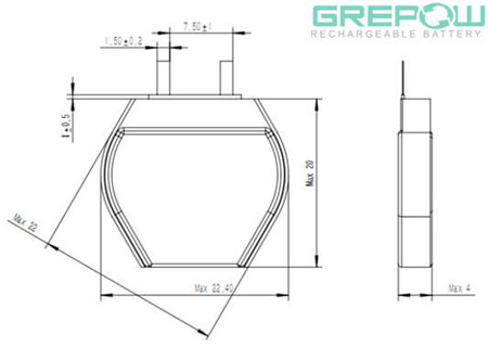 GRP0422055六角形电池结构图