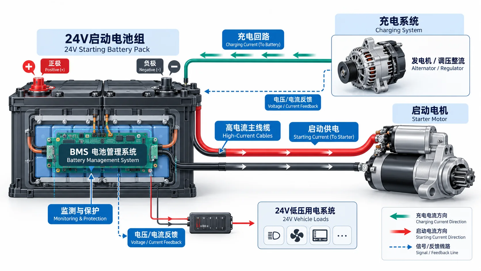 24V启动电池组原理图
